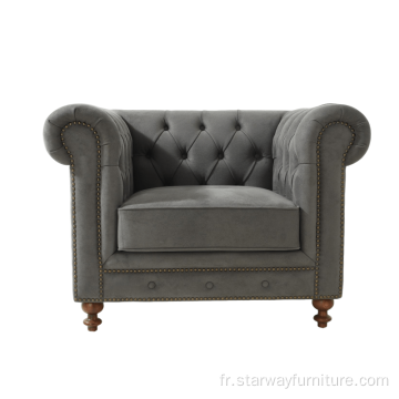 Europe Classic Vintage Single Siège Sofa Sofa Luxe